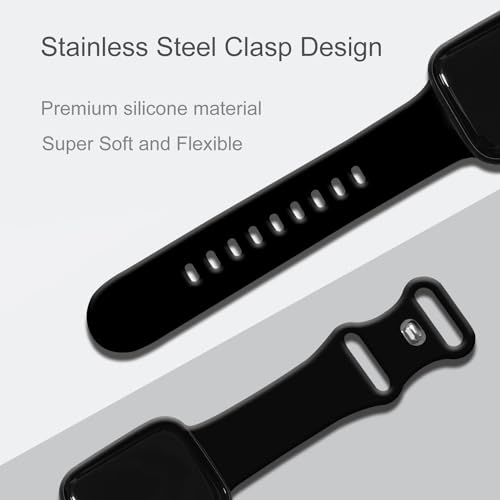 CREFORT Bands Compatible with Apple Watch 38mm 40mm 41mm 42mm 44mm 45mm 49mm, Soft Silicone Replacement Sport Accessory Strap Wristband for iWatch Series Ultra 8 7 6 5 4 3 2 1 SE Women Men Pine Green