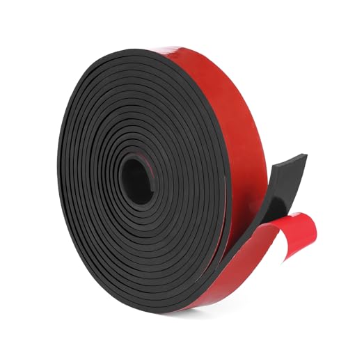 WochiTV Adhesive Solid Rubber Strips, 5" Wide x 1/16" Thick x 60" Long Self Stick Black Neoprene Rubber Rolls Perfect for DIY Insulation Cushion Gasket, Sealing, Liner, Weather Striping