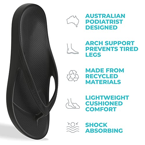 LightFeet Arch Support Flip Flops – Australian Podiatrist-Designed Orthotic Footwear for Women & Men | Prevent Tired Leg & Promote Comfort | Waterproof, Lightweight & Made From Recycled Materials