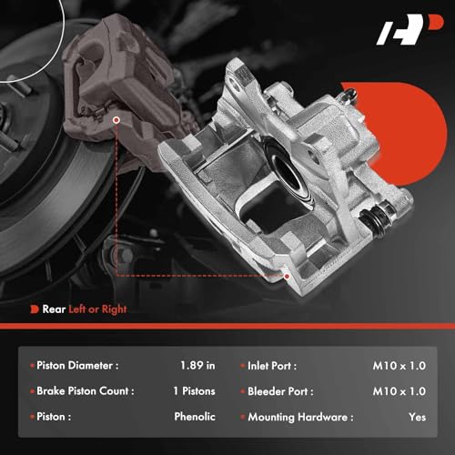 A-Premium Rear Disc Brake Caliper Assembly with Bracket Compatible with Select Dodge and Jeep Models - Nitro 2007-2011, Liberty 2008-2012, Wrangler 2007-2017, Wrangler JK 2018