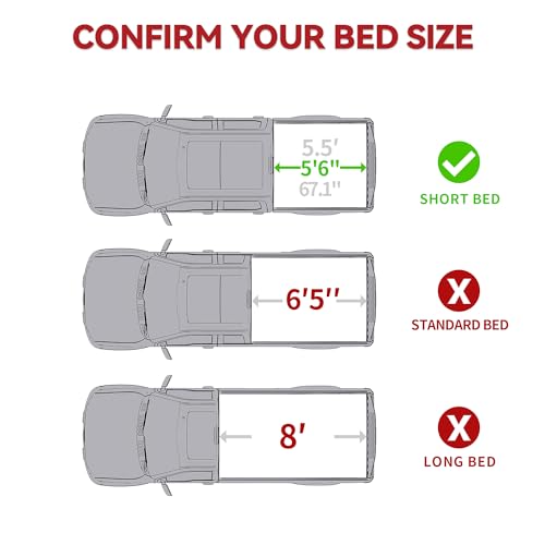 YITAMOTOR Soft Tri-fold Truck Bed Tonneau Cover Compatible with 2015-2024 Ford F150 F-150 5.5ft Bed, Reflective Strip Style