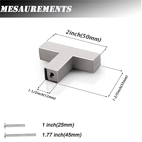 Probrico 6 Pack Brushed Satin Nickel Kitchen Cabinet Handles,Hole Centers 12.8 inch 320mm Square Kitchen Cabinet Pulls,Stainless Steel Dresser Drawer Pull Handles