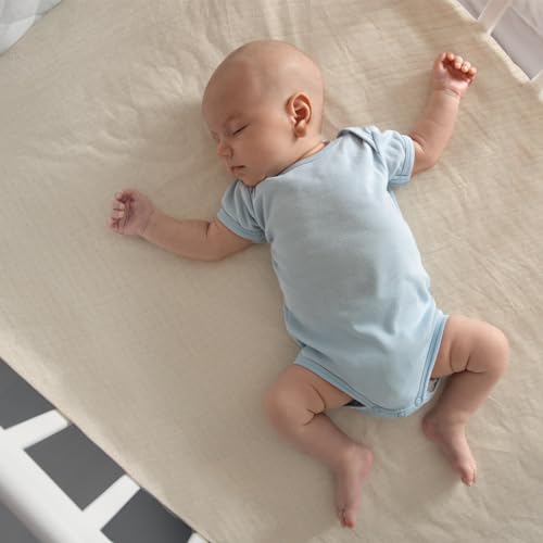 Muslin Crib Sheets for Girls and Boys,Baby Crib Sheets,Baby Sheets for Crib,Soft Crib Sheets Fitted Baby Toddler Bed Sheets 28" x 52"Inch (1 Pack Fog)