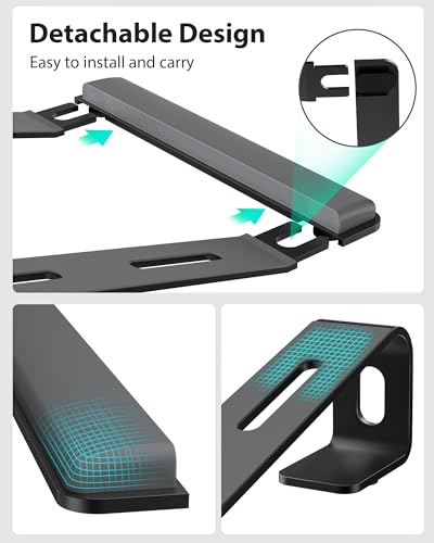 NTMY Laptop Stand for Desk,Laptop Stand with Wrist Support,Computer Stand for Laptop,Ventilated Ergonomic Laptop Stand with Wrist Pad,Stand for Laptop on Desk for MacBook/HP/Dell/Acer/Lenovo (Black)