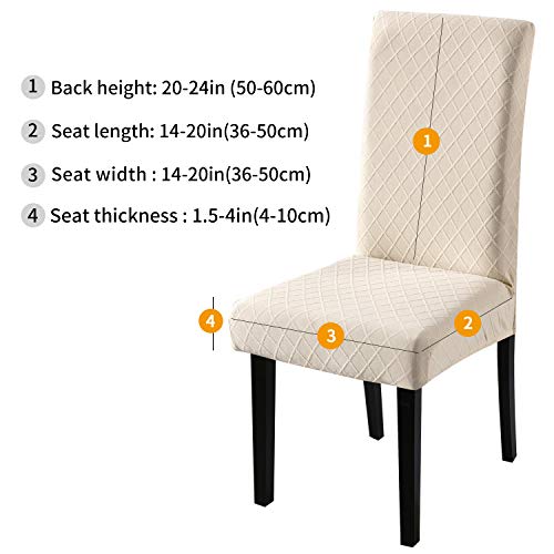 YISUN Dining Chair Covers Set of 4, Stretch Printed Flower Dining Chair Cover, Parsons Chair Covers Removable Washable Chair Slipcover Protector for Dining Room, Kitchen, Ceremony (Leaf Pattern1)