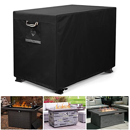 QH.HOME Fire Pit Cover Rectangular Super Waterproof 42" L x 24" W x 24" H, UPF 50+ Outdoor Fire Pit Table Cover 600D Strong Tear Resistant and Fading Resistant for Rectangular Fire Pit - Black