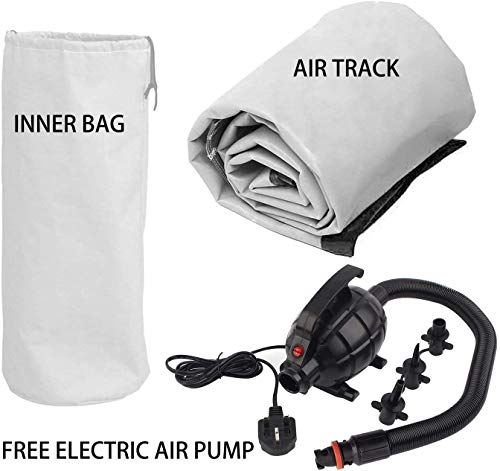 Inflatable Air Gymnastics Mat, 10ft/13ft/16ft/20ft Training Mat 4/8 inches Thickness Tumbling Mat with Electric Pump for Home/Gym/Outdoor-black-3-10