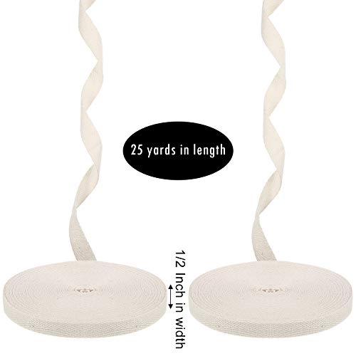 Soft Natural Twill Tape Ribbon Herringbone Webbing Sewing Ribbon for DIY Craft Making, 100% Cotton