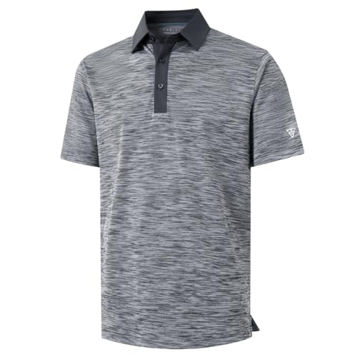 M MAELREG Mens Golf Shirt Short Sleeve Dry Fit Moisture Wicking Heather Pique Casual Collared Polo Shirts for Men