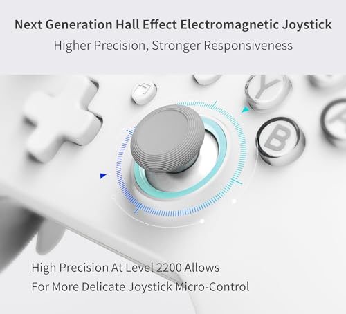 GuliKit KK3 MAX Controller,Kingkong 3 Maglev Vibration Motor,Hall Effect Bluetoot/Wired/Wireless Controller with 1000Hz Polling Rate and Level 2200 High Precision Joystick for Windows,Switch, Android, iOS (White)