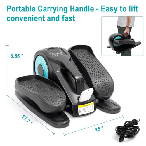Under Desk Elliptical Machine, Portable Ellipse Leg Exerciser Machine with Remote Control, Mini Elliptical Supports Auto & Manual Mode, Exerciser for Seniors Adults and Teens, Black