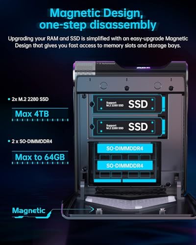 ACEMAGICIAN Mini Gaming PC,AMD Ryzen 7 5700U Mini PC 16GB DDR4 512GB SSD, Mini Gaming Computers Micro Desktop PC Support RGB Lights/4K Triple Display/WiFi6/BT5.2/3 Adjustable Mode PC