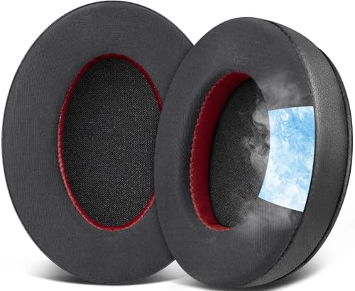 SOULWIT Cooling Gel Replacement Earpads Cushions for HyperX Cloud 1/2/3/Pro/Core/Alpha/Alpha S/Alpha Pro/Flight/Flight S/Stinger/Stinger S, CloudX Stinger/Stinger Core/Flight Headset - Black