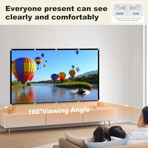 Foldable 60-inch Projector Screen, XINLEMY 4K 16:9 HD Portable Projection Movie Screen Double-Sided Cinema Screen for Home Theater Backyard Indoor and Outdoor