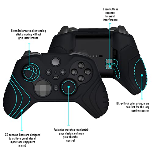 PlayVital Samurai Edition Anti Slip Silicone Case Cover for Xbox Elite Wireless Controller Series 2 Core, Ergonomic Soft Rubber Skin Protector for Xbox Elite Series 2 with Thumb Grip Caps - Purple