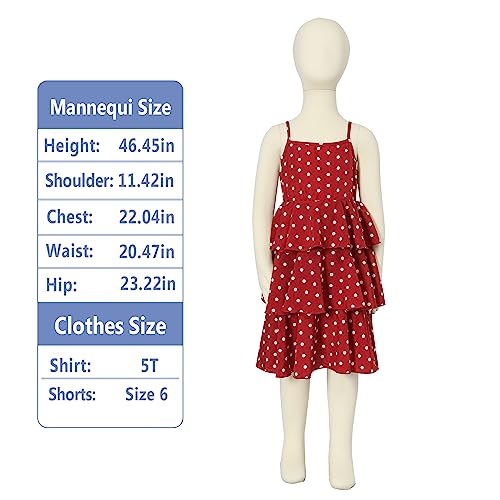LittleSpring Toddler Girl's Dresses Polka Dots Spaghetti Strap Dress for Girl Summer Clothes 3T Cami Tiered Dress
