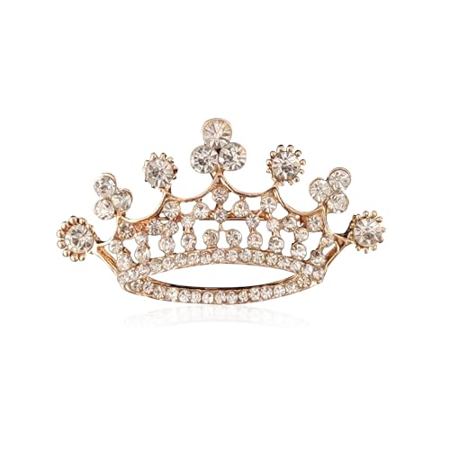 GBAHFY Crystal Rhinestone Princess Queen Crown Brooch Pin Crown Brooches for Women Crown Tiara for Wedding Party Banquet Birthday (G Silver)