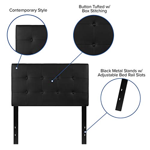 Flash Furniture Lennox Tufted Upholstered Twin Size Headboard in Black Vinyl