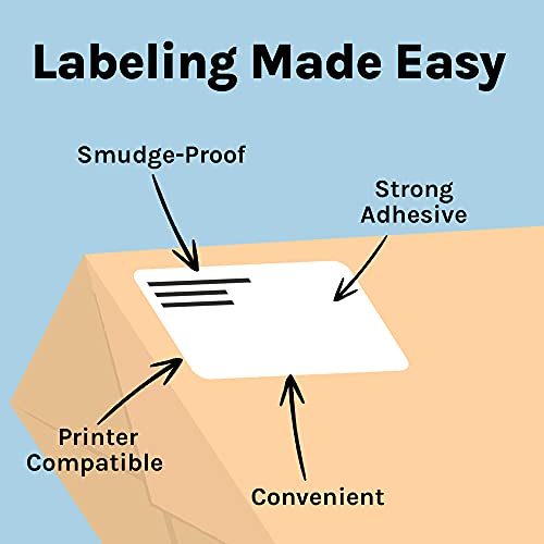 Premium Label Supply White Sticker Shipping Labels – 4" x 5" – Laser/Inkjet Compatible – (4 per Sheet), 25 Sheets - 100 Total Adhesive Labels