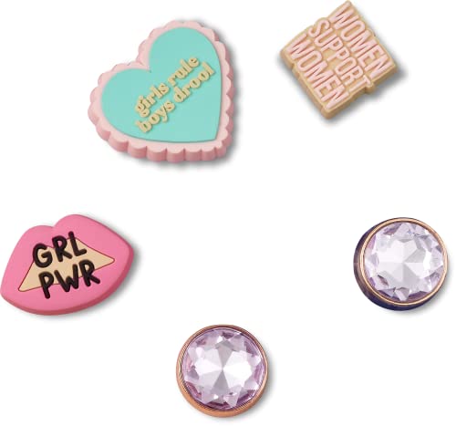 Crocs Unisex-Adult Jibbitz Girly Bling Multi Pack, Gold Shoe Charms, Celebrate Women, 5 Pack