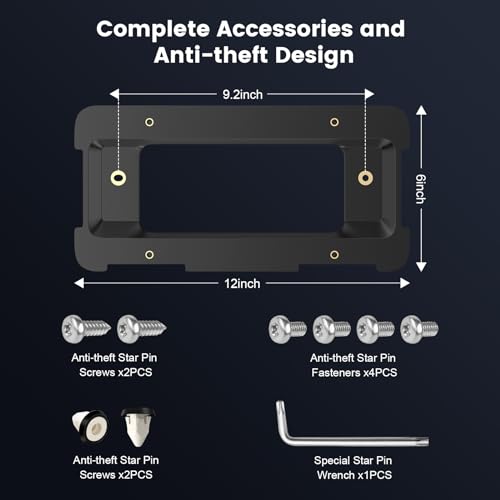 Rear License Plate Frame Bracket Holder Mount for 2005-2023 BMW 1/2/ 3/5 / 6/ X Series, 328i 323i 528i M3, 2002-2019 Mini Cooper 51187160607 511882380615 51188238061 Screws
