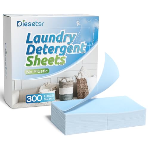 Laundry Detergent Sheets 300 Loads Diesetsr Laundry Sheets Detergent ECO-friendly Travel Laundry Detergent Sheets,Plastic-Free Washing Detergent Soap Sheets,Fragrance-Free