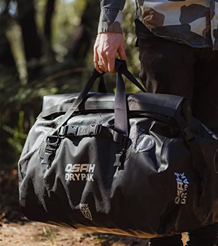 IRON JIA'S Motorcycle Dry Bag - Waterproof Duffle & Luggage Tail Bag Saddle Bags with Roll Top Closure, Shoulder Straps, Inner Pocket and Mesh Pocket (Black, 30L)