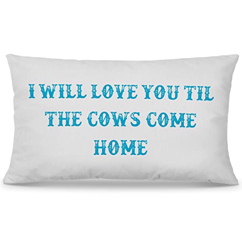Nogrit I'll Love You Till The Cows Come Home Pillow Covers 12x20, Love Gifts, Valentines Day Anniversary Wedding Gifts, Love Pillows, Cow Pillow Covers, Cow Home Decor