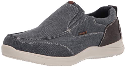 Nunn Bush Men's Conway Canvas Slip-ON MOC Toe Loafer, Gunmetal, 10.5