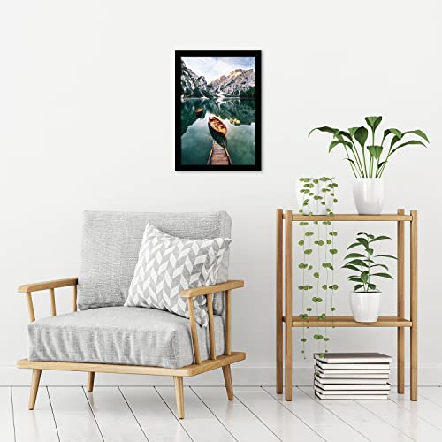 Americanflat 12x18 Black Picture Frame - Engineered Wood Photo Frame with Shatter-Resistant Glass and Hanging Hardware for Wall Display