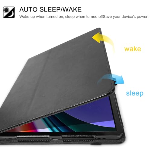 E NET-CASE Case for Samsung Galaxy Tab S9 FE 10.9 Inch/Galaxy Tab S9 11 Inch 2023, New Upgrated Folio Design, Multi-Viewing Stand Cover with Auto Sleep/Wake & Support S-Pen, Black