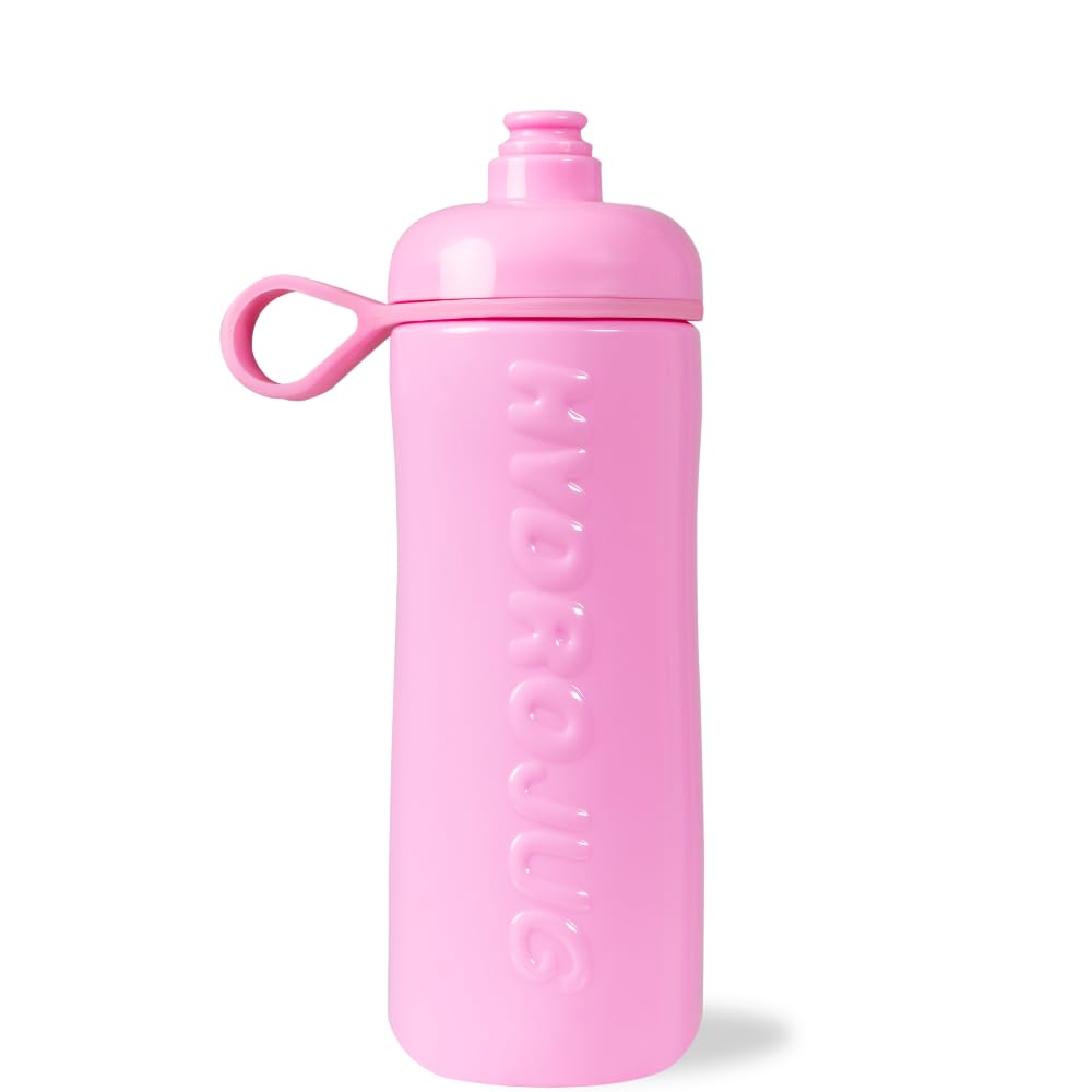 HydroJug Squeeze - 27oz Water Bottles, Sports Water Bottle with Push Cap, Quick & Easy Hydration, Gym Water Bottles, Easy Squeeze Bottle, Bubblegum
