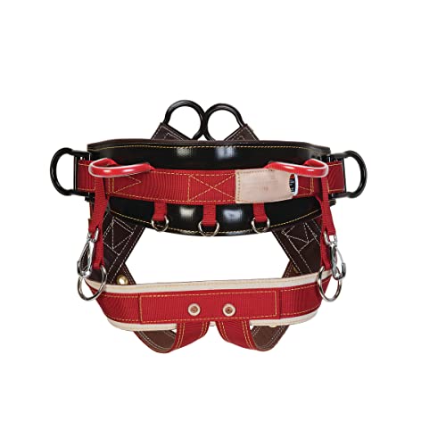 Weaver Leather WLC 160 Saddle with 2" Nylon Leg Straps, Medium, Brown/Red