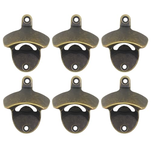 Luwanburg Bottle Opener Wall Mounted Beer Cap Opener Old Fashioned, Screw in Wall Bottle Top Opener Antique Bronze Gift (Pack of 3)