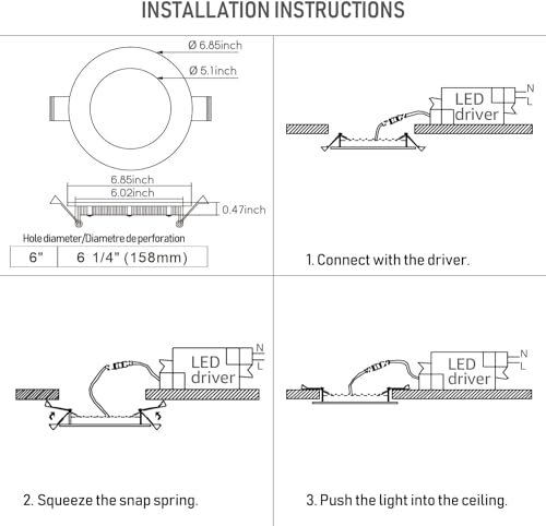 TORCHSTAR 12-Pack 6 Inch 5CCT Ultra-Thin LED Recessed Lighting, CRI 90, 2700K3000K3500K4000K5000K Selectable, 12W Dimmable Slim LED Downlight, ETL Listed