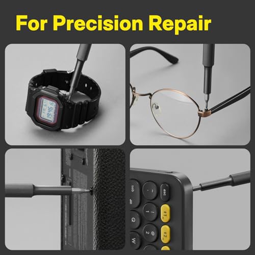 HOTO 28 in 1 Precision Screwdriver Set, Manual Small Screwdriver Set Magnetic Bits & Box, Mini Screwdriver Set for Eyeglasses, Electronics, Watches, Phones, Laptops, Cameras Repair Kit