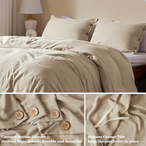SunStyle Home Grayish Blue Duvet Cover King Size - Soft Double Brushed King Duvet Cover Set, 1 Duvet Cover 104x90 inches and 2 Pillow Shams, 3 Pieces Comforter Cover with Button Closure
