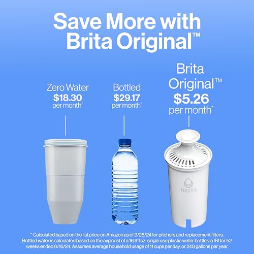 Brita Large Pitcher BPA-Free, Replaces 1,800 Plastic Water Bottles a Year, Lasts Two Months or 40 Gallons, Includes 1 Filter, 10cup, White
