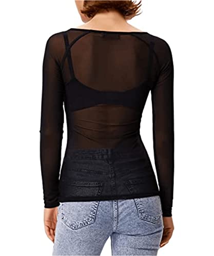 Womens Sheer Mesh Tops Shirts, Long Sleeve Mock Neck See-Through Slim Ladies Blouse T-Shirt Clubwear