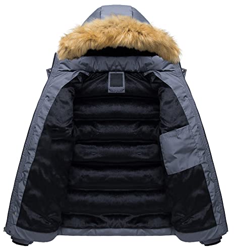 Pursky Bubble Jacket For Men Winter Coats Mens Puff Coat Men's Hooded Waterproof Puffer Warmth Insulated Parka Shiny White M