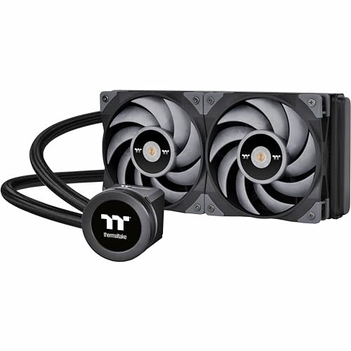 Thermaltake TOUGHLIQUID Ultra 280 RGB CPU Liquid Cooler, AMD(AM5/AM4) Intel(LGA 1700/1200), 2.1 Inch Rotational LCD Display 2000RPM Radiator Fan, TT RGB Plus 2.0. Software, CL-W371-PL14SW-A,Black