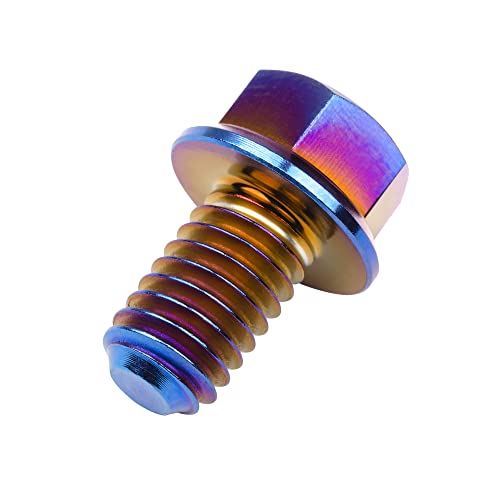Wanyifa Titanium Ti Flange M6 10 15 20 25 30 35 40 45 50 55 60 65 70 75 80 90 100mm Bolt Screw for Motorcycle Modified Pack fo 4 (M6x60mm, Gold)