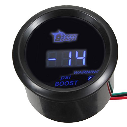 ESUPPORT Car 2" 52mm Digital Turbo Boost Gauge PSI Blue LED Universal Meter Kit