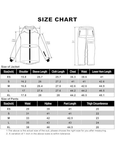GSOU SNOW Women's Ski Jacket and Pants Waterproof Windproof Snowsuit Snowboarding Snow Coat Insulated Winter Warm,Flower Black S