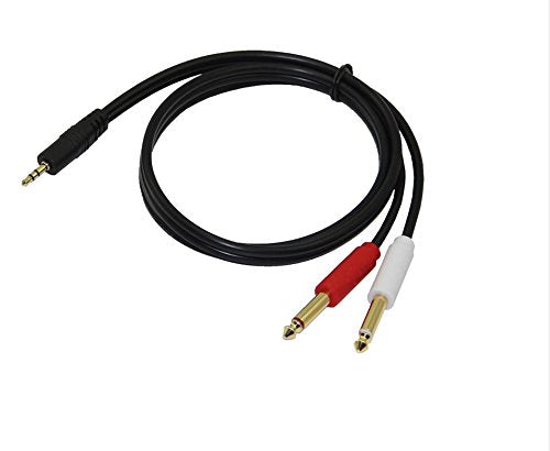3.5mm 1/8 inch TRS to Dual 6.35mm 1/4 inch TS Mono Stereo Y-Cable Splitter Audio Cord Adapter Cable for iPhones/PC/Computer Sound Card/Amplifiers/Mixer/Multimedia Speaker/Home Stereo System(5ft/1.5M)