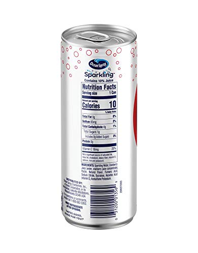 Ocean Spray® Sparkling Diet Cranberry Juice Drink, 11.5 Fl Oz Cans, 4 Count (Pack of 24)