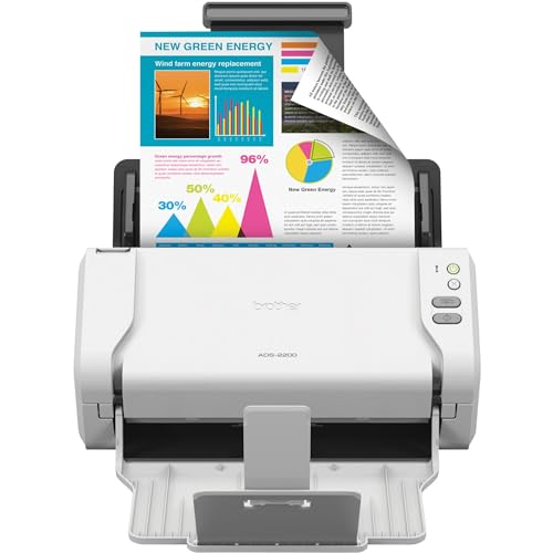 Brother High-Speed Desktop Document Scanner, ADS-2200, Multiple Scan Destinations, Duplex Scanning (Renewed Premium)