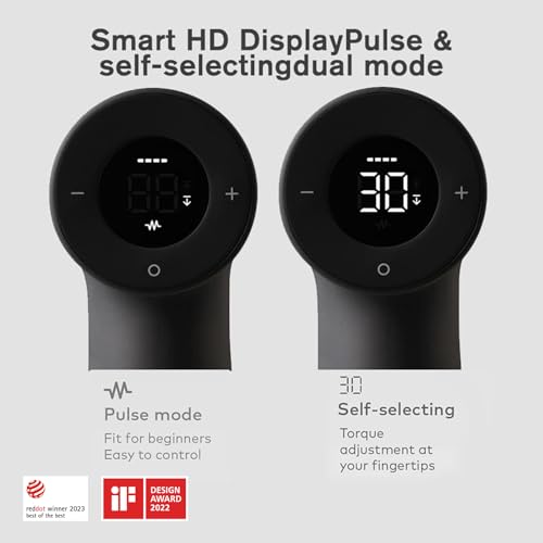 HOTO Cordless Brushless Drill Tool Set, Variable Speed, Hidden Buckle, Unique LED Screen, Intelligent Digital Display, Safe, Exquisite & Practical, High-end Drill Kit for Home/Daily Use