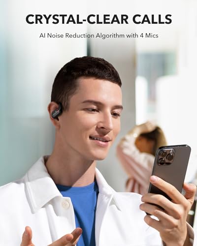 Soundcore by Anker V30i Open-Ear Headphones, Ultra-Comfort, Lightweight Design, Snug Fit, Ergonomic Ear Hooks, Robust Bass, 36H Playtime, Bluetooth 5.3, App Control, Clear Calls, Wireless Earbuds