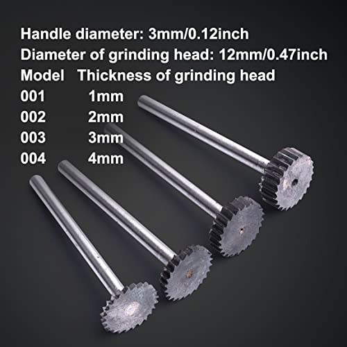 Tungsten Steel T Slot Router Bit Cutter Rotary File Cutter Tool 12mm*1/2/3/4mm for Metal Wood Plastic Carving Rotary Tools (1mm 2PCS)